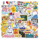 Adesivos de vinil impermeável Back to School, 50 unidades para crianças