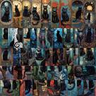 Adesivos de vinil impermeável Dark Cat Decalques para grafite (60 unidades)