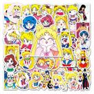 Adesivos de vinil impermeável Sailors Moons, anime, 51 unidades