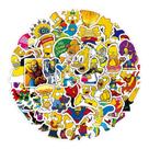 Adesivos de vinil impermeável Simpsons, anime, 50 unidades/lote, 5-7 cm