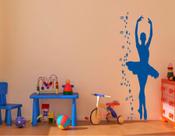 Adesivos Decorativo de Parede Infantis Régua Bailarina para quarto infantil
