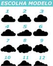 Adesivos Decorativos, 50 Nuvens 10cm Escolha Modelo E Cor