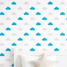 Adesivos Decorativos Nuvens 100 Unidades, Cinza claro e Azul claro 4,5cm x 3cm Adesivos Decorativos Nuvens 100 Unidades, Cinza claro e Azul claro 4,5cm x 3cm