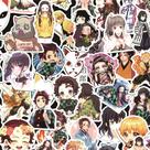 Adesivos Demons Slayers, vinil impermeável, anime, 50 unidades