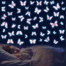 Adesivos e adesivos de parede HSDSH Glow Pink Butterfly