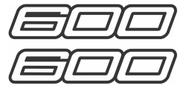 Adesivos Emblemas Laterais 600 Branco Compatível Kawasaki Adesivos Emblemas Laterais 600 Branco Compatível Kawasaki