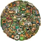 Adesivos, equipamento de acampamento, 50 peças, decalques de vinil impermeáveis para Gu