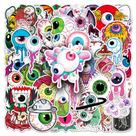 Adesivos Evil Eye, design original, vinil impermeável, 50 unidades