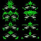 Adesivos Face Gems DISSONA Noctilucent Glow in the Dark x8