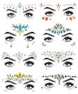 Adesivos Face Gems Glitter SHINEYES Mermaid, 8 peças para festival