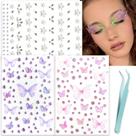 Adesivos Face Gems nooepc Self-Adhesive Butterfly Strass
