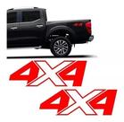 Adesivos Faixas Laterais 4x4 Nissan Frontier Kit Vermelho