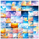 Adesivos Fantasy Sky Aesthetic Cloud Sunset Vinyl Dec, 50 unidades Adesivos Fantasy Sky Aesthetic Cloud Sunset Vinyl Dec, 50 unidades