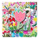 Adesivos: flor de tulipa, 50 peças, decalque floral colorido de desenho animado