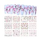 Adesivos Florais De Cerejeira Rosa Para Unhas, 12 Peças, Adesivos De Folhas De Sakura, Decoração DIY