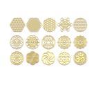 Adesivos Flower of Life Orgonite Metal, 15 peças de ouro/prata
