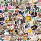 Adesivos fofos Kawaii, 50 peças, decalques de vinil coloridos à prova d'água Adesivos fofos Kawaii, 50 peças, decalques de vinil coloridos à prova d'água