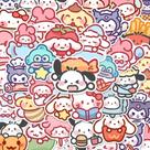 Adesivos fofos Sanrio (100 Peças) - My Melody, Kuromi, Cinnamoroll - Decoração de Bolsa