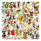 Adesivos Funnys Frogs, vinil impermeável, anime, 50 unidades/lote