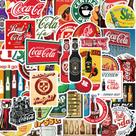 Adesivos, garrafas de coca, vinil impermeável, anime, 50 unidades/lote