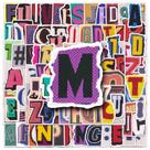 Adesivos Groovy Bubble Letter Decalque 50 unidades com alfabeto colorido Adesivos Groovy Bubble Letter Decalque 50 unidades com alfabeto colorido