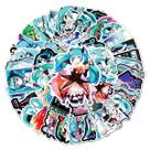 Adesivos Hatsune Miku Anime 50 peças de PVC impermeáveis e à prova de sol
