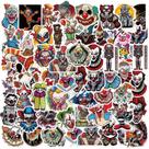 Adesivos Horror Clowns, vinil impermeável, anime, 50 unidades