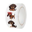 Adesivos Impermeáveis De Dachshunds Em Estilo Cartoon, 500 Peças Em Rolo Para Guitarra, Laptop,