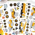 Adesivos industriais, escavadeiras, colagens, 8 unidades/lote, impermeáveis