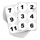 Adesivos iSyfix, número consecutivo, número 1-50, 7,62 cm, vinil branco