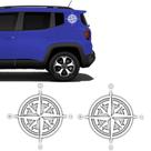 Adesivos Jeep Renegade Bússola Rosa Dos Ventos Branco - Par