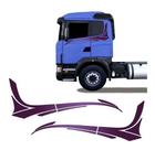 Adesivos Kit Faixas Laterais Caminhão Scania 2008 Cinza