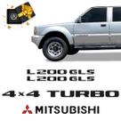 Adesivos L200 Gls 4x4 Turbo 2001/ Emblemas Mitsubishi Preto