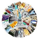 Adesivos Landmark Buildings em vinil impermeável 64 unidades/lote