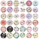 Adesivos Liyacial Thank You 2.500 unidades em estilo floral de 2,54 cm