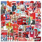 Adesivos London Reds Buildings em vinil impermeável, 50 unidades