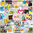 Adesivos matemáticos, letras, símbolos, vinil impermeável, 50 unidades