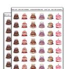 Adesivos Mini para Planner de Bolo de Aniversário 108 Fosco Branco