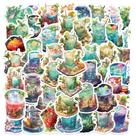 Adesivos Mini World in Cup, 50 unidades de copo de bebida Creative Cartoon