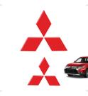 Adesivos Mitsubishi Outlander 2016 Emblema Vermelho Genérico