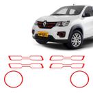 Adesivos Moldura Para Kwid 2018/2022 Grade Vermelho Genérico