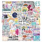 Adesivos Motivational Quote, 100 unidades de palavras positivas coloridas Adesivos Motivational Quote, 100 unidades de palavras positivas coloridas