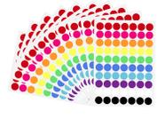 Adesivos MTRSOCHO 700 peças, pontos redondos coloridos de 1,9 cm para codificação por cores