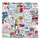 Adesivos Music Note, decalques de vinil coloridos, 50 unidades para Music L