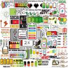 Adesivos My Socials Batterys em vinil impermeável 50 unidades/lote