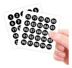 Adesivos Números 1 A 100 Preto Redondo 1cm Vinil Resistente