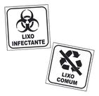 Adesivos P/ Lixeiras Lixo Infectante E Comum Vinil 12x12cm