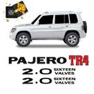 Adesivos Pajero Tr4 2.0 Sixteen Emblemas Preto Mitsubishi