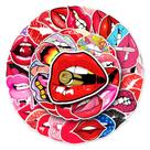 Adesivos para lábios, adesivos de grafite à prova d'água, 50 unidades para laptops Adesivos para lábios, adesivos de grafite à prova d'água, 50 unidades para laptops