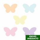 Adesivos para Parede Decorativo Quarto Infantil Borboletas 4cm Tons Pastéis - 20 Undidades